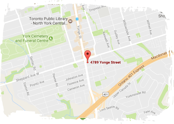 Map of  4789 Yonge St, Suite 1205, North York, ON M2N 5M5 Toronto
